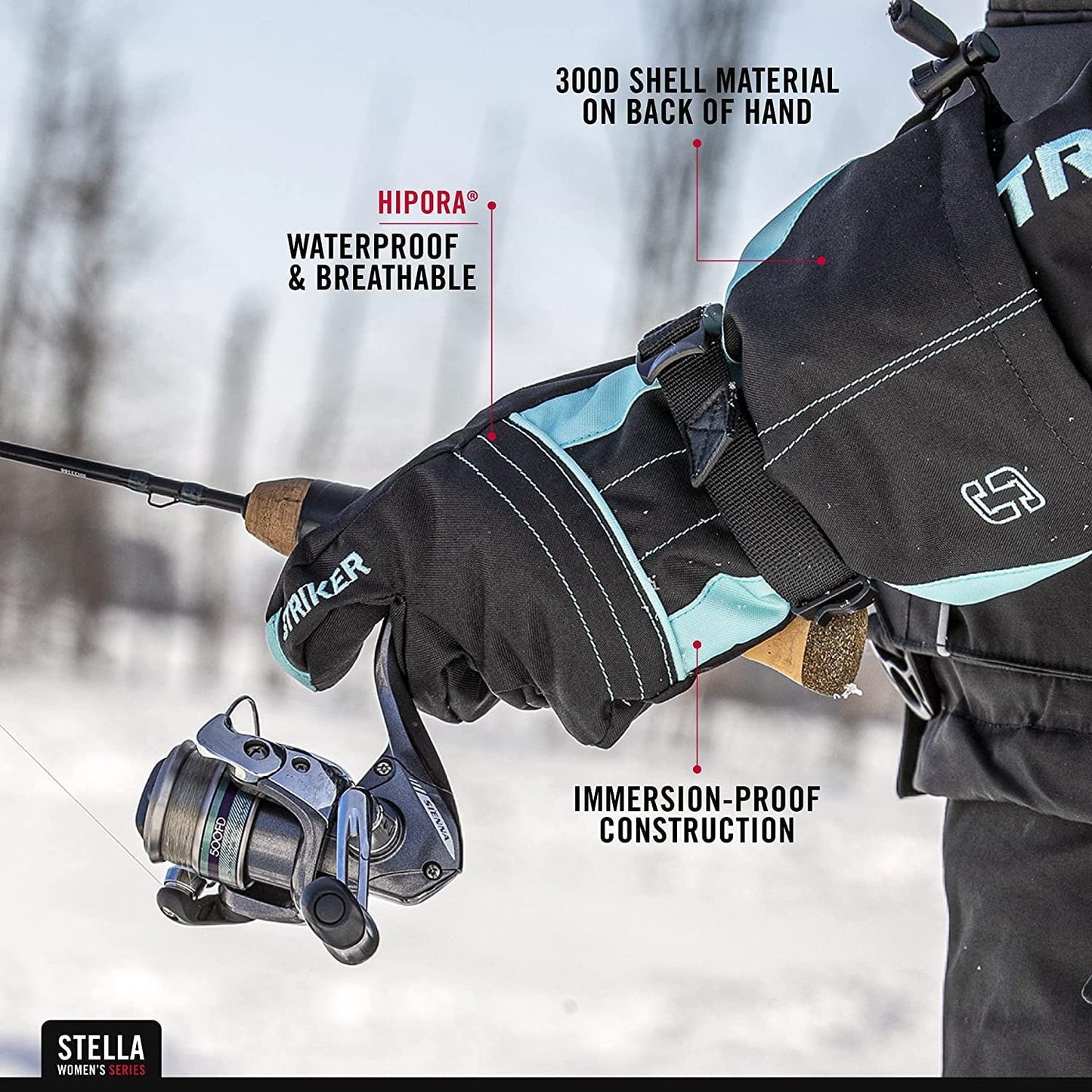StrikerICE Stella Waterproof Ice-Fishing Insulated Gloves Blk/Frost X-Large