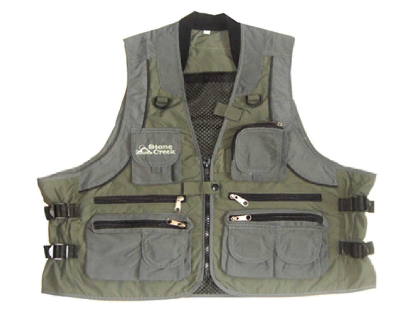 Stone Creek Deluxe Fishing Vest, Grey/Sage, Medium