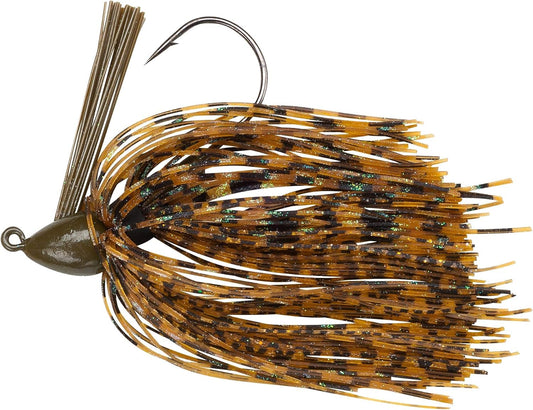 Boo Jig Bass Fishing Lure with Weed Guard (Green Pumpkin)