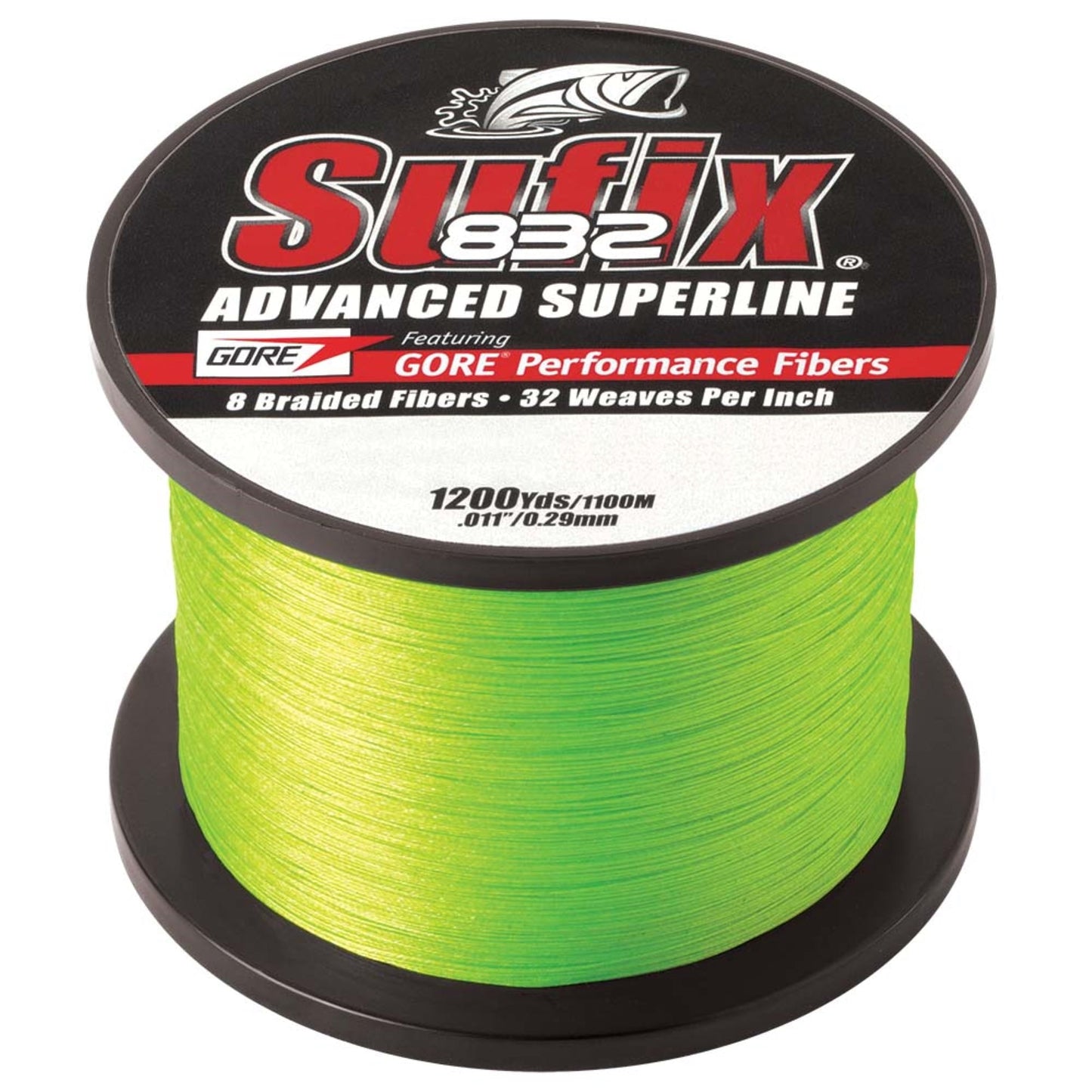 Sufix 660-315L 832 Advanced Superline Braid 15 lb Neon Lime