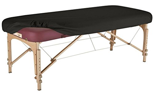 Therapist's Choice Durable Fitted PU Vinyl leather Protection Cover for Massage Tables (Massage Table not included) (Black)