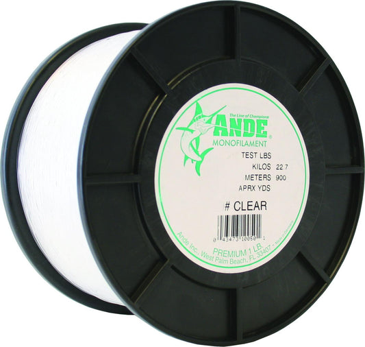 Ande A1-30C Premium Monofilament Fishing Line 1 lb Spool 30 lb 1600 Yards Clear
