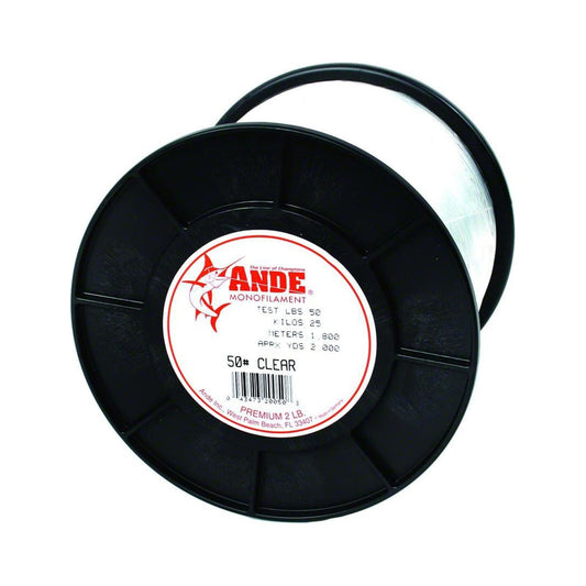 Ande A2-50C Premium Monofilament Fishing Line 2Lb Spool 50 lb 2000 Yards Clear