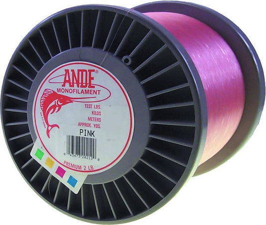 Ande A2-80P Premium Monofilament Fishing Line 2Lb Spool 80 lb 1200 Yards Pink