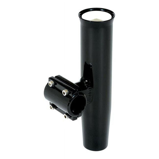 Clamp-On Rod Holder with Black Aluminum & Horizontal Mount - Fits 1.66 in. O.D. Pipe
