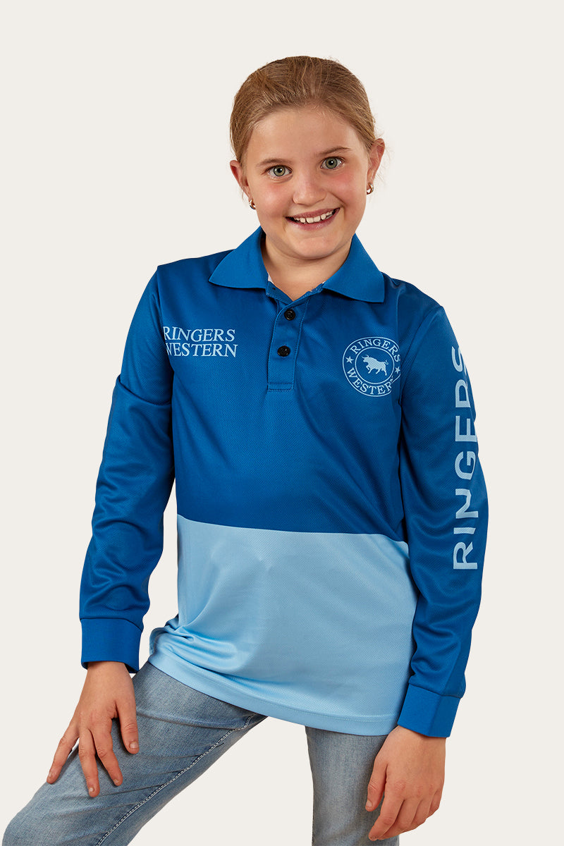 Halls Creek Kids Fishing Jersey - Snorkel Blue
