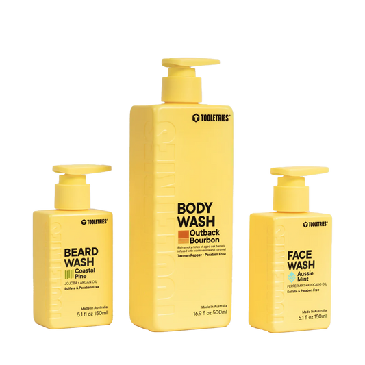 Tooletries Face Body Beard Wash Trio