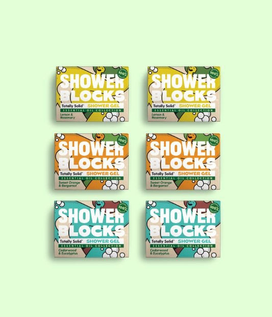 Shower Blocks Solid Shower Gel Essential Oil Collection Mixed Pack x6